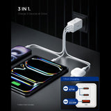 Incarcator retea Spigen Essential EE673EU (ACH08710), USB, 2x Type-C, Incarcare rapida, Quantum Boost, 67W, alb