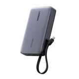 Baterie externa UGREEN PB551 (55992B), Incarcare rapida, Afisaj digital, USB, Type-C, Built-In USB-C Cablu, 145W, 20000mAh, gri
