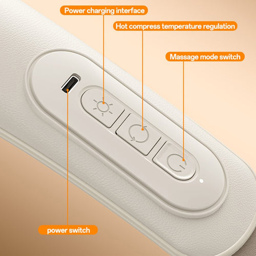 Aparat de Masaj Yesido Neck Massager (MG11), Reglabil, 3 Versatile Massage Modes, Soothing Heat Therapy, 2400mAh, Bej