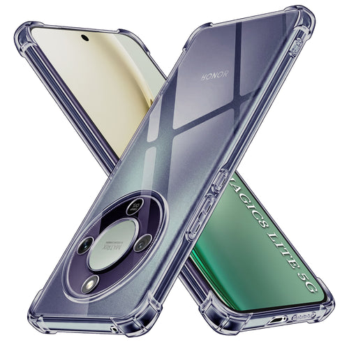 Husa pentru Honor Magic8 Lite, Techsuit Shockproof Clear Silicone, fumuriu
