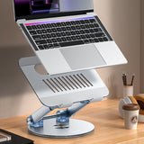 Yesido Laptop Holder (LP06), Strong Stand, Aluminum Alloy, 360 Rotation, pentru Devices 10, 17.3 inch, Argintiu