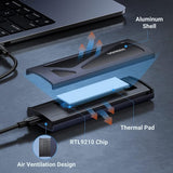 UGREEN Hard Drive Enclosure CM578 (15512), M.2 NVMe SSD, 10Gbps, 2TB, cu 2x Type-C Cable, Dark Albastru
