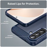 Husa pentru Samsung Galaxy A57 5G, Techsuit Carbon Silicone, albastru
