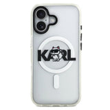 Husa pentru iPhone 17, Karl Lagerfeld IML Choupette Sketch Logo MagSafe (KLHMP17SHGCHGKBT), transparenta