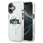 Husa pentru iPhone 17, Karl Lagerfeld IML Choupette Sketch Logo MagSafe (KLHMP17SHGCHGKBT), transparenta