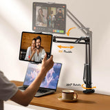 Suport de birou Lisen birou (YL0223060007), Table Edge Mounting, 360° Rotate, Pliabil, Reglabil, pentru Phone, Tablet 12.9, negru