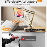 Suport de birou Lisen birou (YL0223060007), Table Edge Mounting, 360° Rotate, Pliabil, Reglabil, pentru Phone, Tablet 12.9, negru