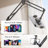 Suport de birou Lisen birou (YL0223060007), Table Edge Mounting, 360° Rotate, Pliabil, Reglabil, pentru Phone, Tablet 12.9, negru