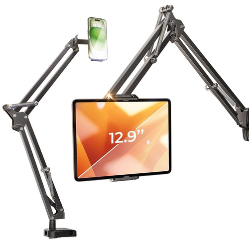 Suport de birou Lisen birou (YL0223060007), Table Edge Mounting, 360° Rotate, Pliabil, Reglabil, pentru Phone, Tablet 12.9, negru