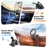 Suport auto Lisen (YL0223110033), MagSafe, pentru Grila ventilatie, Bord, Universal, Multi-Angle Adjustment, Secure Fit, negru