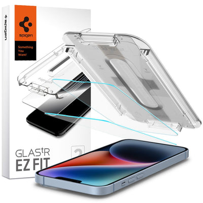 Folie de protectie pentru iPhone 13, Spigen (2 pack) Glas.tR EZ-FIT (AGL03385)