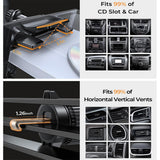 Suport auto Lisen (YL0222040016), pentru Grila ventilatie, CD Slot, 2in1, Universal, Multi-Angle Adjustment, Secure Fit, negru