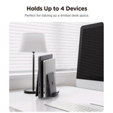 Spigen Vertical Laptop Stand LD208S4 (AMP10640), pentru 4 Devices, reglabil Width, Universal, Silicone Pads, Space Gri