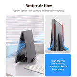 Spigen Vertical Laptop Stand LD208S4 (AMP10640), pentru 4 Devices, reglabil Width, Universal, Silicone Pads, Space Gri