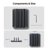 Spigen Vertical Laptop Stand LD208S4 (AMP10640), pentru 4 Devices, reglabil Width, Universal, Silicone Pads, Space Gri