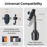 Suport auto Lisen (YL0220100001), pentru Cup Holder, Universal, Multi-Angle Adjustment, Secure Fit, Anti-Shake, negru