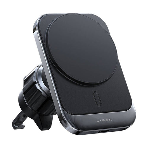 Suport auto Lisen cu Wireless Charging (YL0223070009), MagSafe, Grila ventilatie, Square Shape, One-Click Release, 15W, negru
