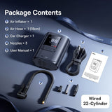 Baseus Car Compressor Gotrip VA1 Super Mini (C0119701), cu Display, Flashlight, 22 Cylinder, Auto-Stop, Cosmic Negru