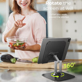 Suport de birou Lisen birou Q18 (YL0423120002), pentru Tablets, Pliabil, Reglabil, 360° Rotation, Stable, 4.7, negru