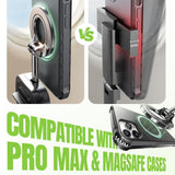 Suport auto Lisen (YL0224110001), Magnetic pentru Bord, Birou, 360A° Rotatie, Pliabil, Masa Clip, Sigur Fit, negru