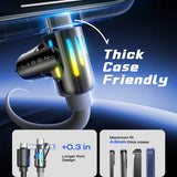 Cablu Lisen de date (YL0124110002), 4in1, USB/Type-C to Type-C/Lightning, Lumini RGB, 240W, 480Mbps, 2m, gri