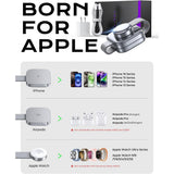 Incarcator wireless Lisen 3-in-1 (YL0424040001), cu Incarcator retea, Cable, pentru Phone, Earbuds, Watch, 15W, argintiu;gri