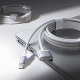 Cablu Lisen de date (YL0123070001), Type-C to MagSafe 3, pentru MacBook, 140W, Super Incarcare rapida, Braided, 2m, gri