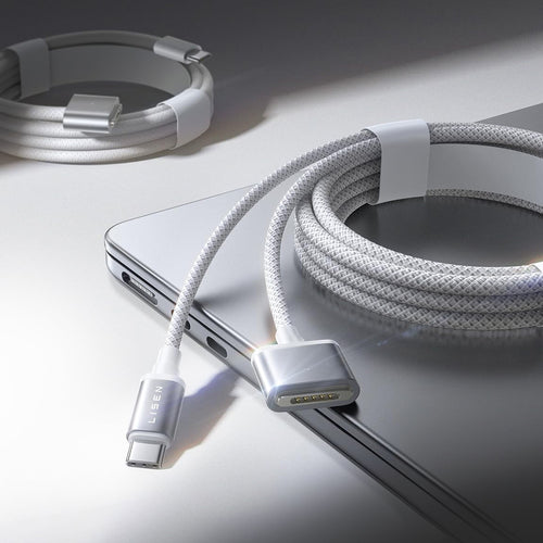 Cablu Lisen de date (YL0123070001), Type-C to MagSafe 3, pentru MacBook, 140W, Super Incarcare rapida, Braided, 2m, gri