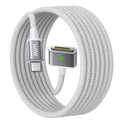 Cablu Lisen de date (YL0123070001), Type-C to MagSafe 3, pentru MacBook, 140W, Super Incarcare rapida, Braided, 2m, gri