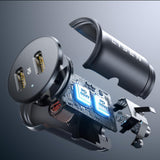 Incarcator auto Lisen (YL0223080007), cu Dual Type-C, 2x 45W, 12V/24V, Aliaj aluminiu, negru