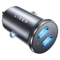 Incarcator auto Lisen (YL0223080007), cu Dual Type-C, 2x 45W, 12V/24V, Aliaj aluminiu, negru