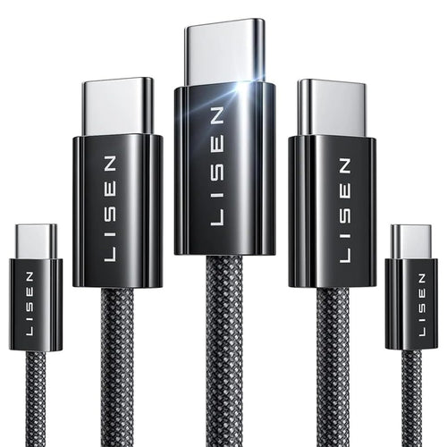 Cablu Lisen (5 pack) Cablu de date (YL0123070010), Type-C, 60W, 480Mbps, Incarcare rapida, Braided, 1m/1m/2m/2m/3m, negru