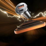 Incarcator auto Lisen (YL0223080035), USB, Type-C, cu 3in1 Type-C/Lightning to Type-C Cable, 12V/24V, negru