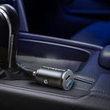 Incarcator auto Lisen (YL0223110003), cu Type-C Braided Cable, USB, USB-C, PD65W, QC3.0, 12V=24V, Aliaj aluminiu, argintiu