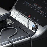 Incarcator auto Lisen (YL0223110003), cu Type-C Braided Cable, USB, USB-C, PD65W, QC3.0, 12V=24V, Aliaj aluminiu, argintiu