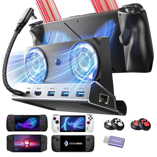 Lisen Docking station S1 (YL0423110005), HDMI 2.0 4K, 3x USB3.0, USB-C PD100W, Ethernet, 2x Cooling Fan, OLED, Negru