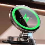 Suport auto Lisen cu Incarcare Wireless (YL0223090006), Magnetic, pentru Bord, Universal, Elegant, 15W, negru