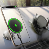 Suport auto Lisen cu Incarcare Wireless (YL0223090006), Magnetic, pentru Bord, Universal, Elegant, 15W, negru