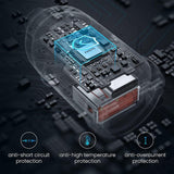 Incarcator auto Ainope (YA0222080015), USB, Type-C, PD30W, cu Pull Ring, Aliaj aluminiu, 12V/24V, negru