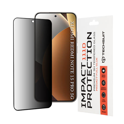 Folie de protectie pentru Xiaomi Redmi Note 15 Pro 5G, Techsuit 111D Privacy Full Glue