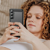 Husa pentru Samsung Galaxy S26 Plus, Techsuit Carbon Silicone, albastru