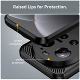 Husa pentru Xiaomi 17 Ultra, Techsuit Carbon Silicone, albastru