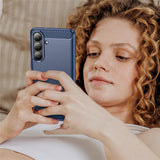 Husa pentru Samsung Galaxy S26 Plus, Techsuit Carbon Silicone, albastru