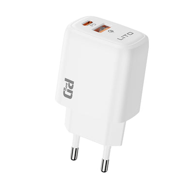 Incarcator retea Lito (LC28), Type-C, USB, PD20W, Charge, PC Fireproof, 5V/3A, alb