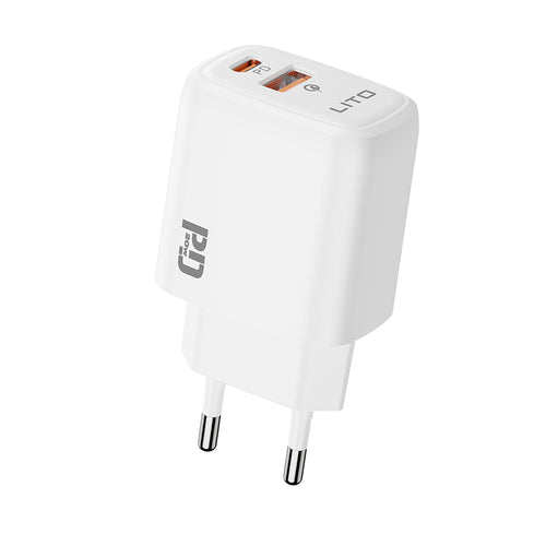 Incarcator retea Lito (LC28), Type-C, USB, PD20W, Charge, PC Fireproof, 5V/3A, alb