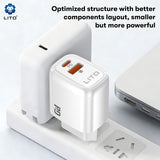 Incarcator retea Lito (LC28), Type-C, USB, PD20W, Charge, PC Fireproof, 5V/3A, alb