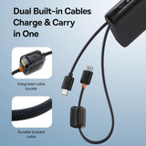 Baterie Externa Baseus Enerfill FC41 (E0028N03), Dual USB-C Cables, Incarcare Rapida, Afisaj Digital, 100W, 20000mAh