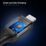 Cablu Spigen de date Essential EB10015CC (ACA10421), Incarcare rapida, Type-C, 100W, 5Gbps, E-Marker Chip, 1.5m, negru