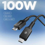 Cablu Spigen de date Essential EB10015CC (ACA10421), Incarcare rapida, Type-C, 100W, 5Gbps, E-Marker Chip, 1.5m, negru
