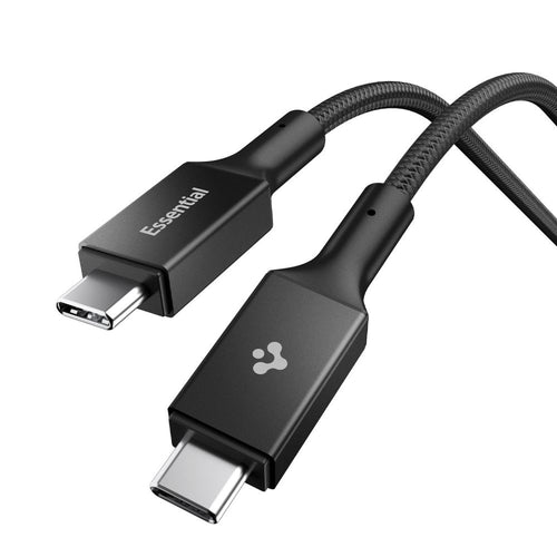 Cablu Spigen de date Essential EB10015CC (ACA10421), Incarcare rapida, Type-C, 100W, 5Gbps, E-Marker Chip, 1.5m, negru